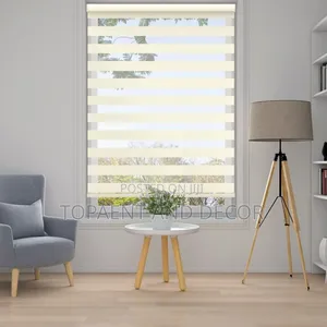 Cream Horizontal Window Blinds for a Medium Sized Window