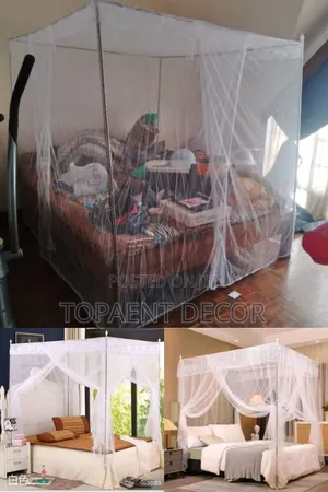 White 4 Stand Durable Kids Bedroom  Mosquito Net