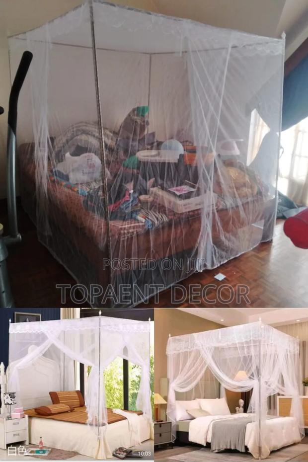 White 4 Stand Durable Kids Bedroom  Mosquito Net