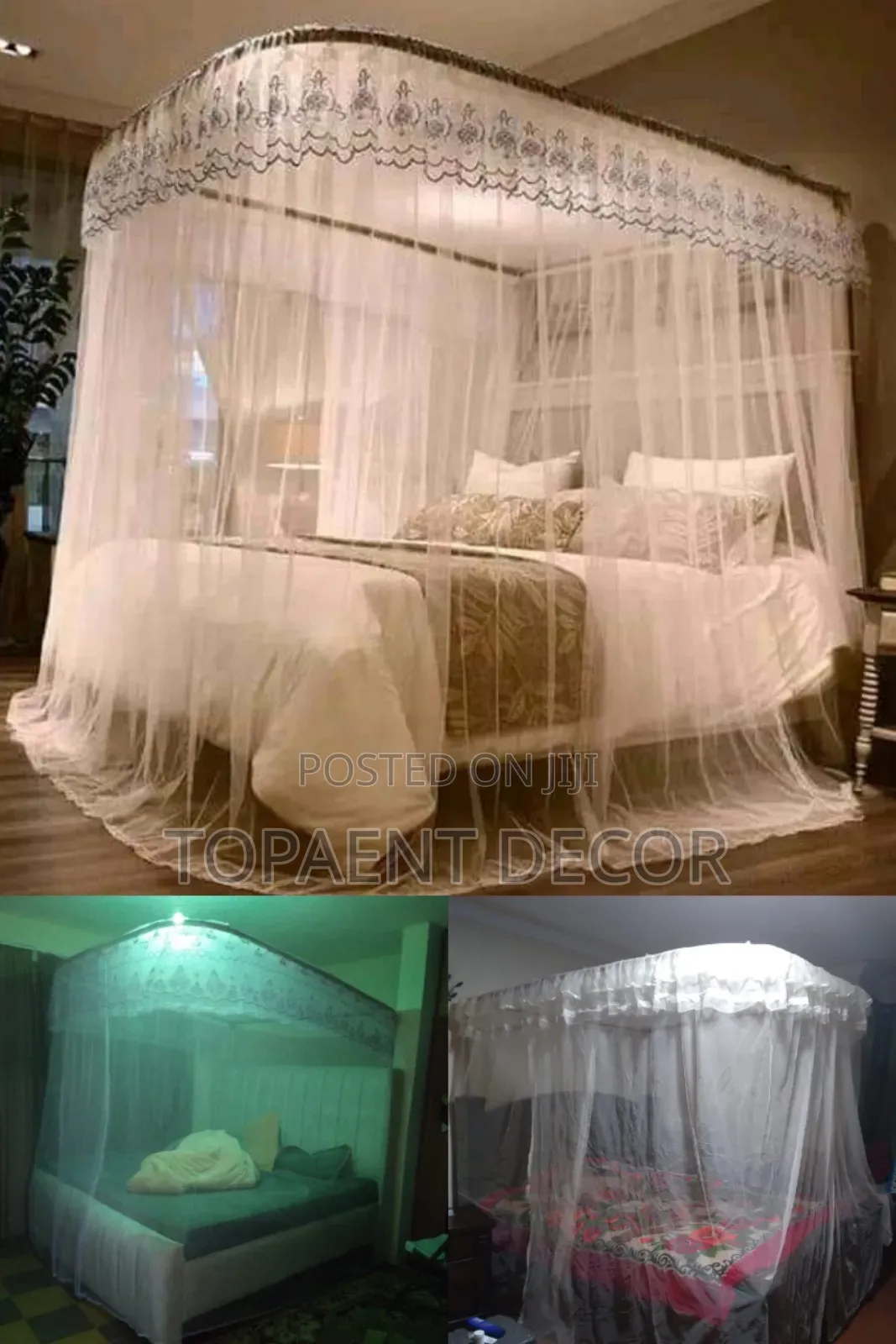 Calm Nights White All Bed Sizes 2 Stand Mosquito Net