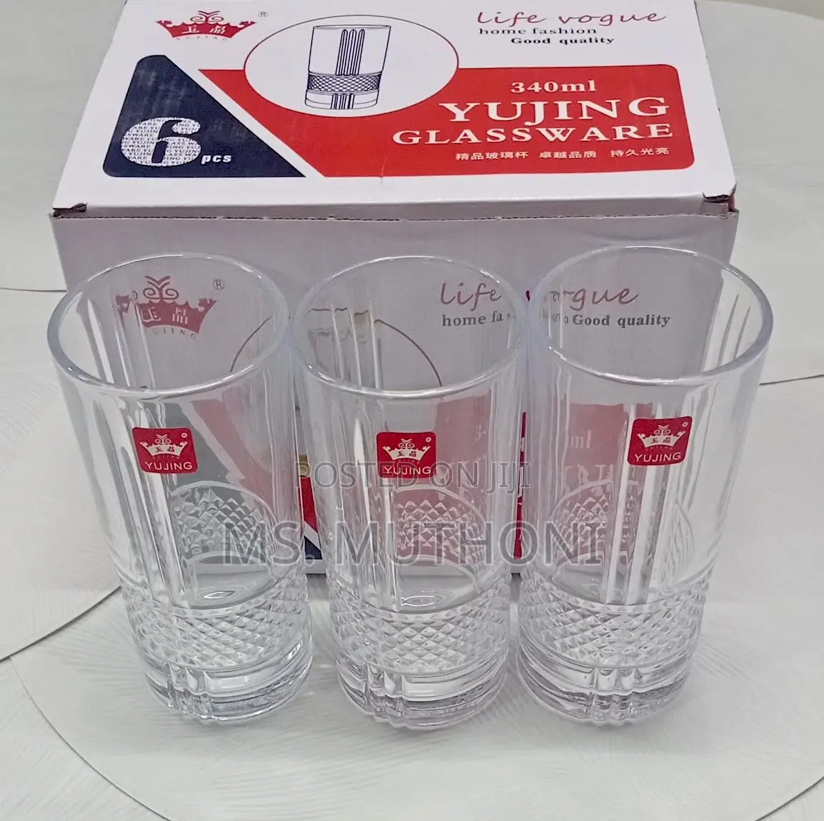6pcs 340 Ml Restaurant/Home Use Water/ Juice Glasses*