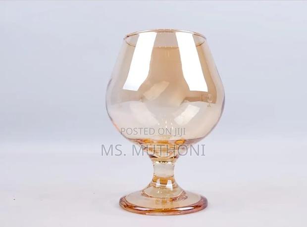 6 PCS Clear and Gold Cognac or Brandy Snifter Glass - thumbnail 2