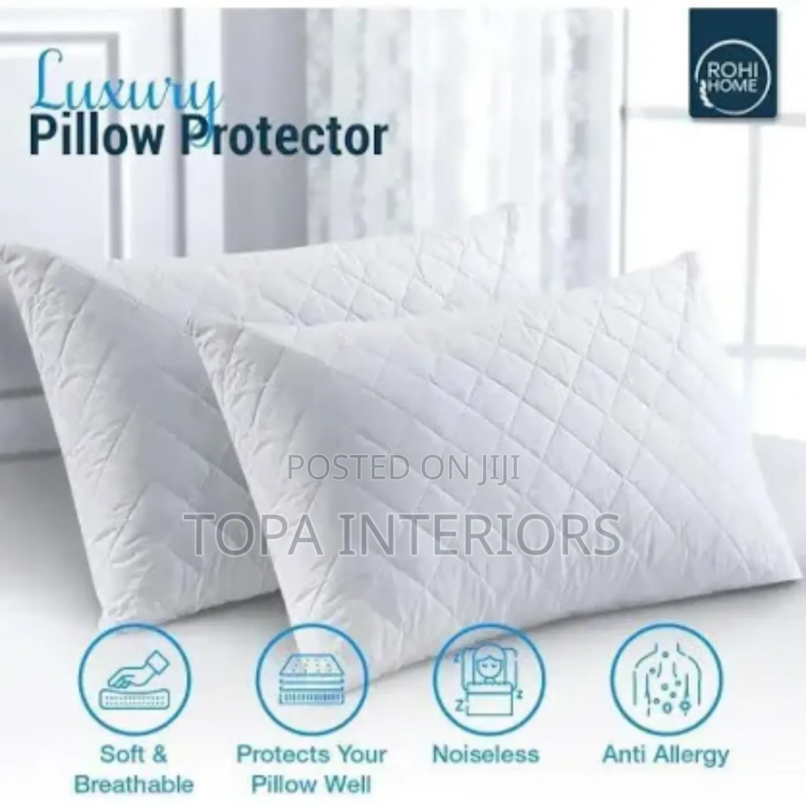 Noiseless Luxury Bed Pillow Protector Cases Waterproof Pillow Covers