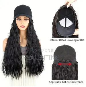 Dark Brown Kinky Curly Hair Extension With Baseball Cap