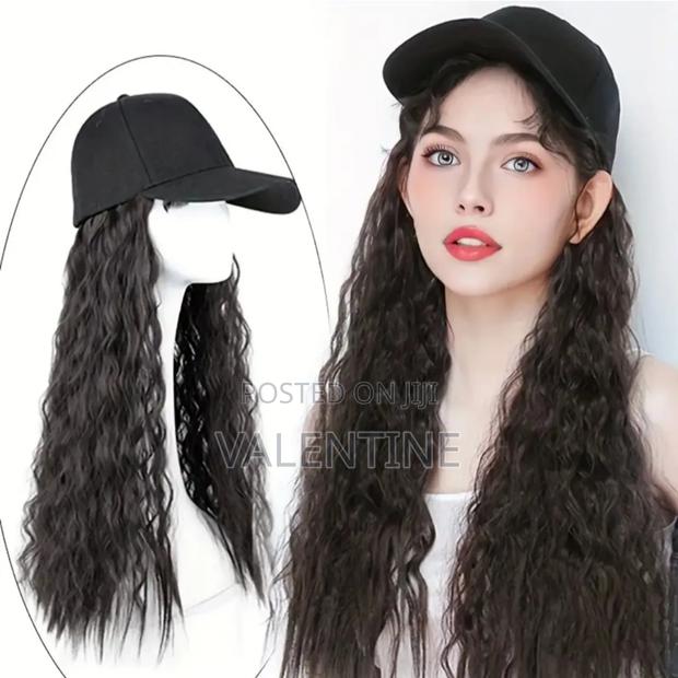 Dark Brown Kinky Curly Hair Extension With Baseball Cap - thumbnail 3