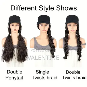 Dark Brown Kinky Curly Hair Extension With Baseball Cap