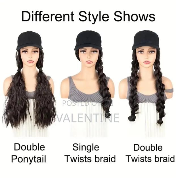 Dark Brown Kinky Curly Hair Extension With Baseball Cap - thumbnail 4
