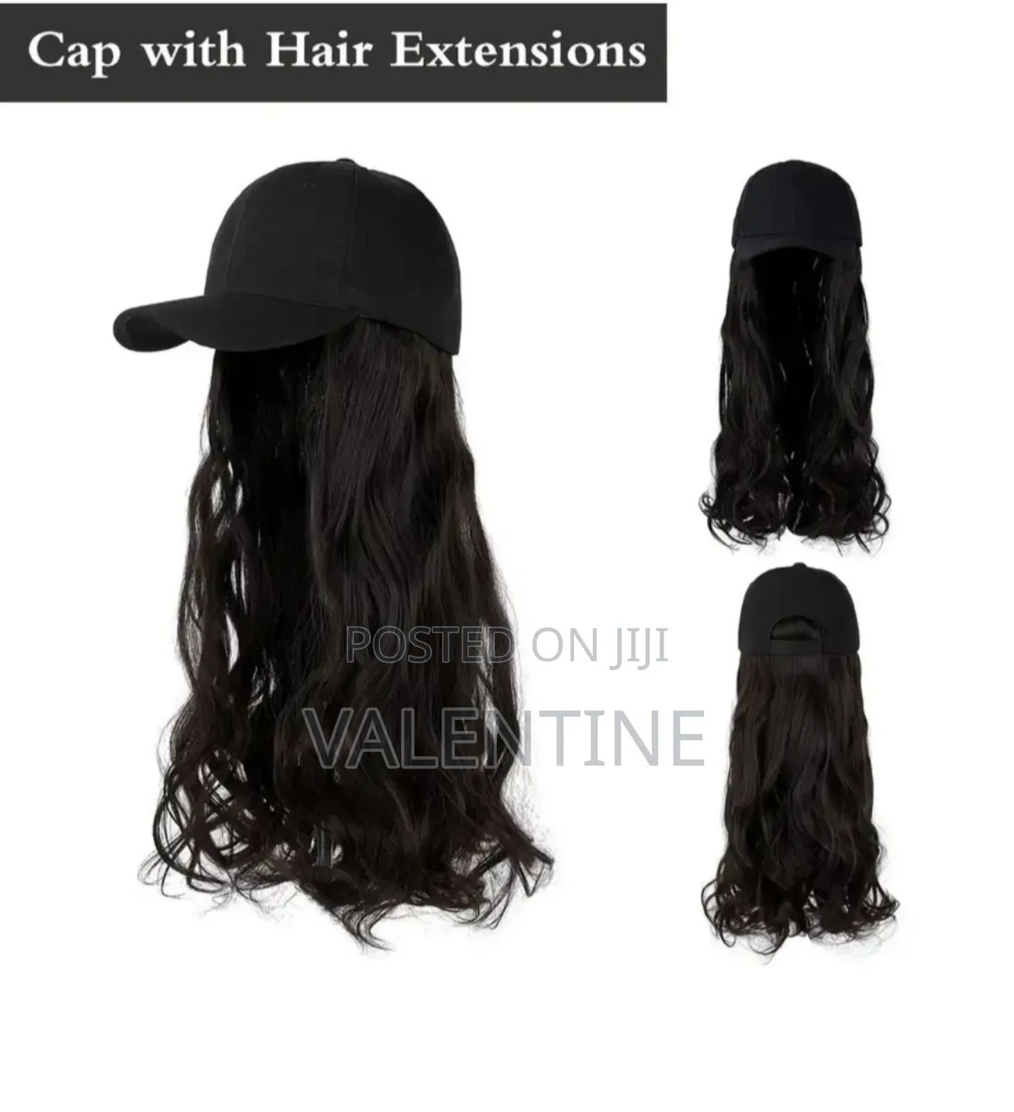 Long Curly Women's Baseball Cap Wig