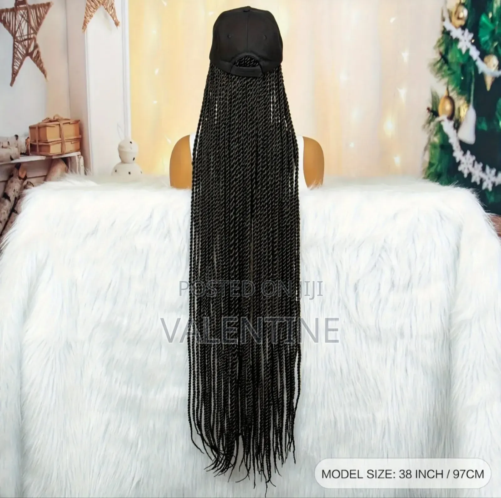Long Braided Wig With Black Baseball Cap
