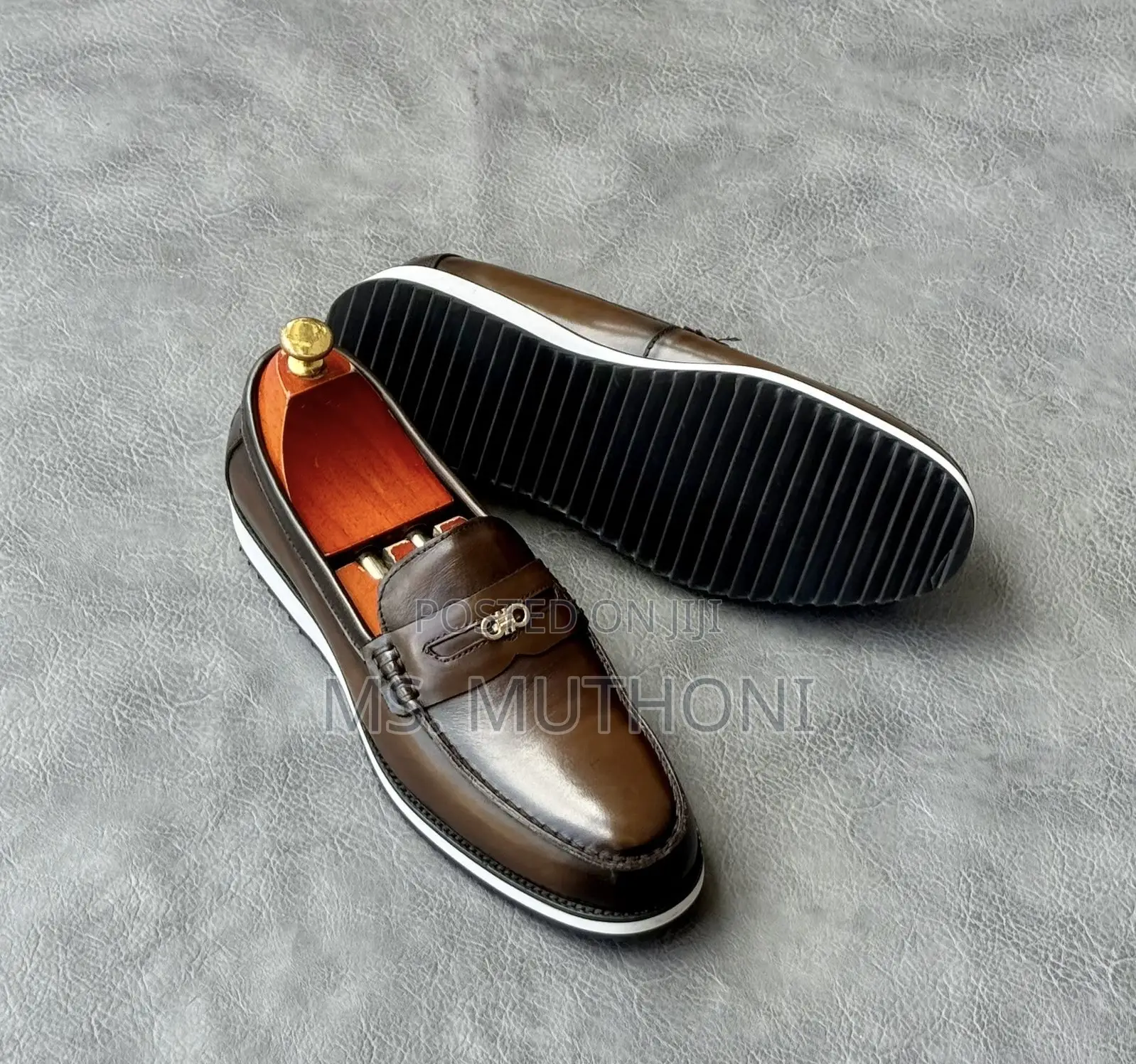 Berluti Leather Loafers With a White Sole. Size 40-46