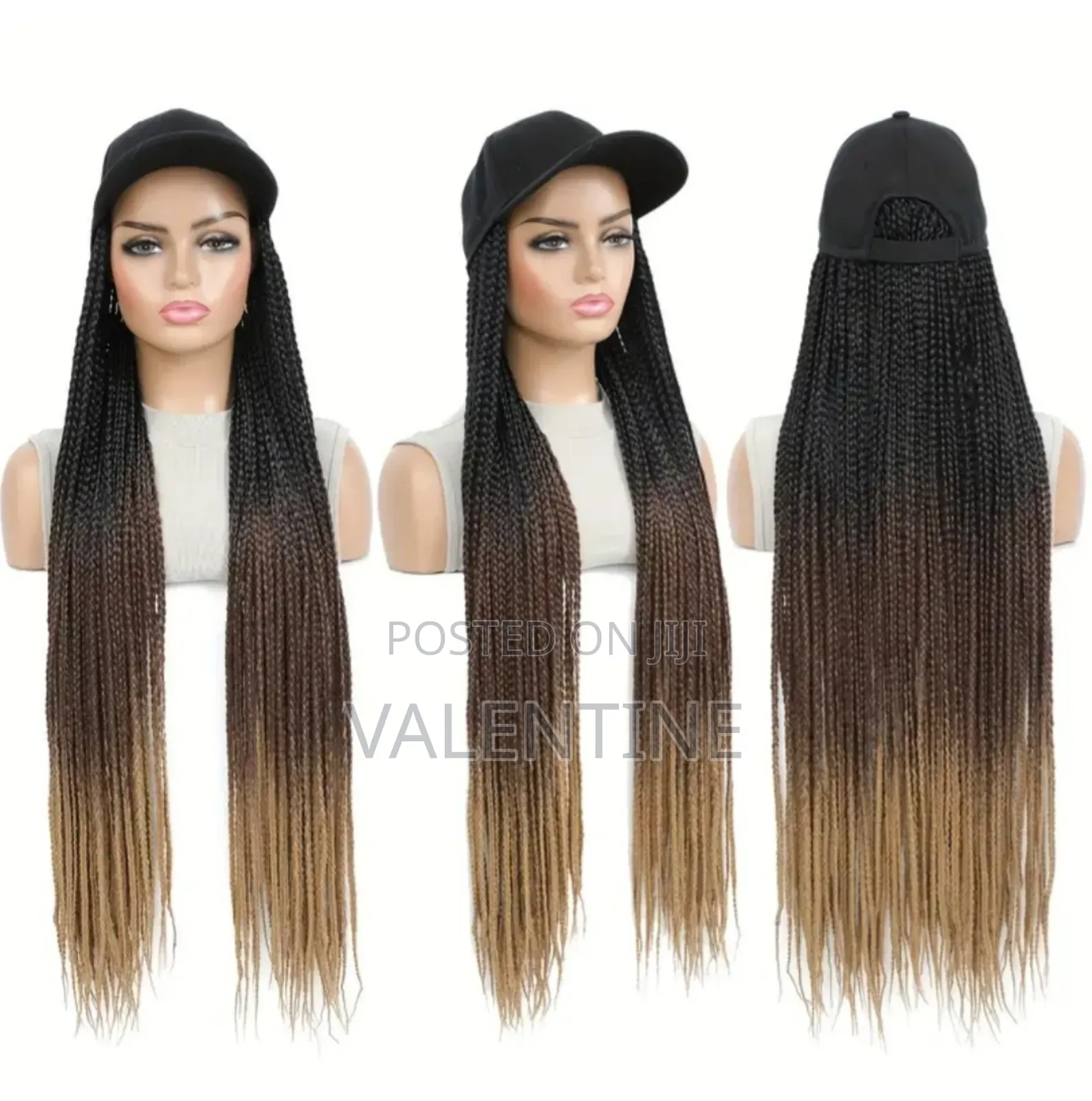 Elegant Long Braided Baseball Cap Wig