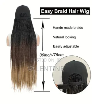 Elegant Long Braided Baseball Cap Wig
