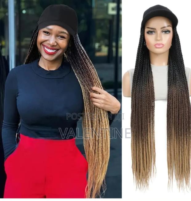 Elegant Long Braided Baseball Cap Wig - thumbnail 3