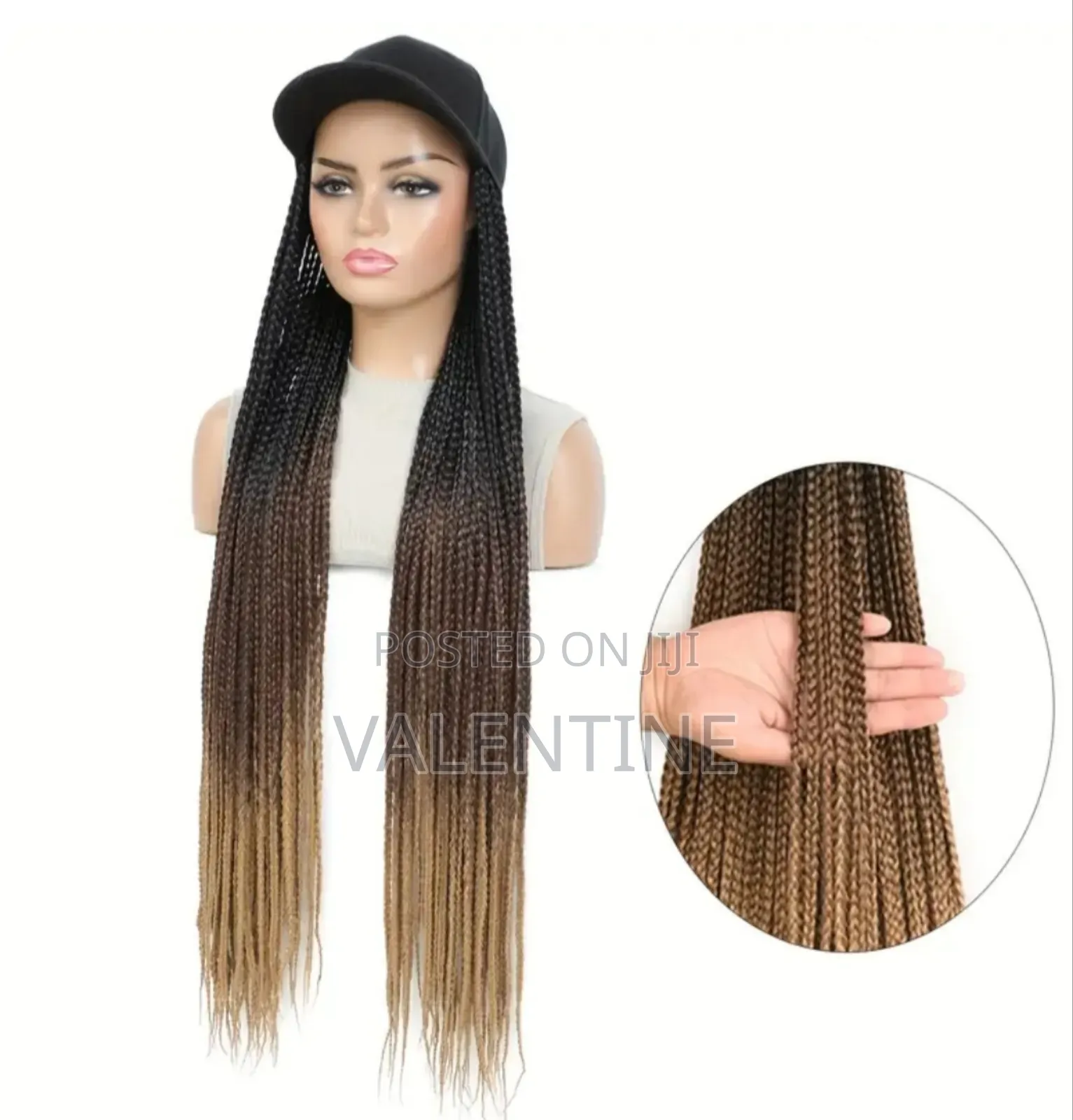 Elegant Long Braided Baseball Cap Wig