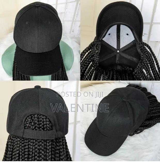 Braided Cap Wig With Box Braids Curly Tips - thumbnail 2