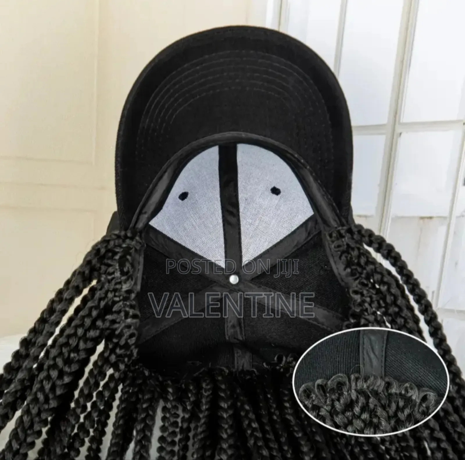 Braided Cap Wig With Box Braids Curly Tips