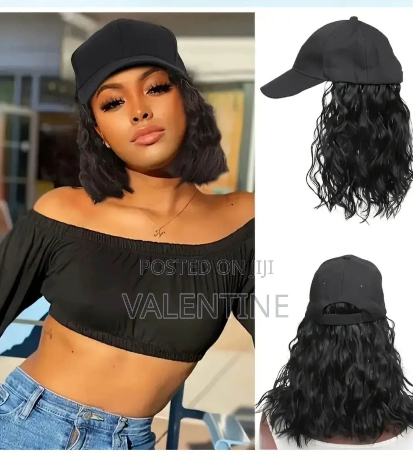 12-Inch Curly Wave Hat Wig for Women