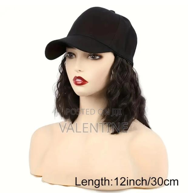 12-Inch Curly Wave Hat Wig for Women - thumbnail 3