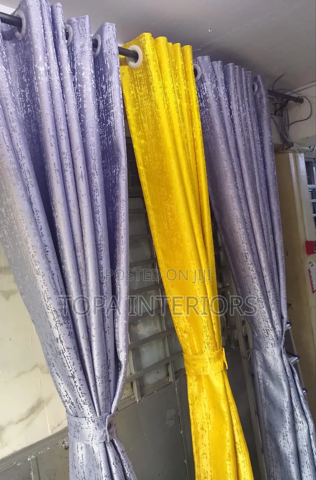 Grey and Yellow Quality Home Curtains for Privacy