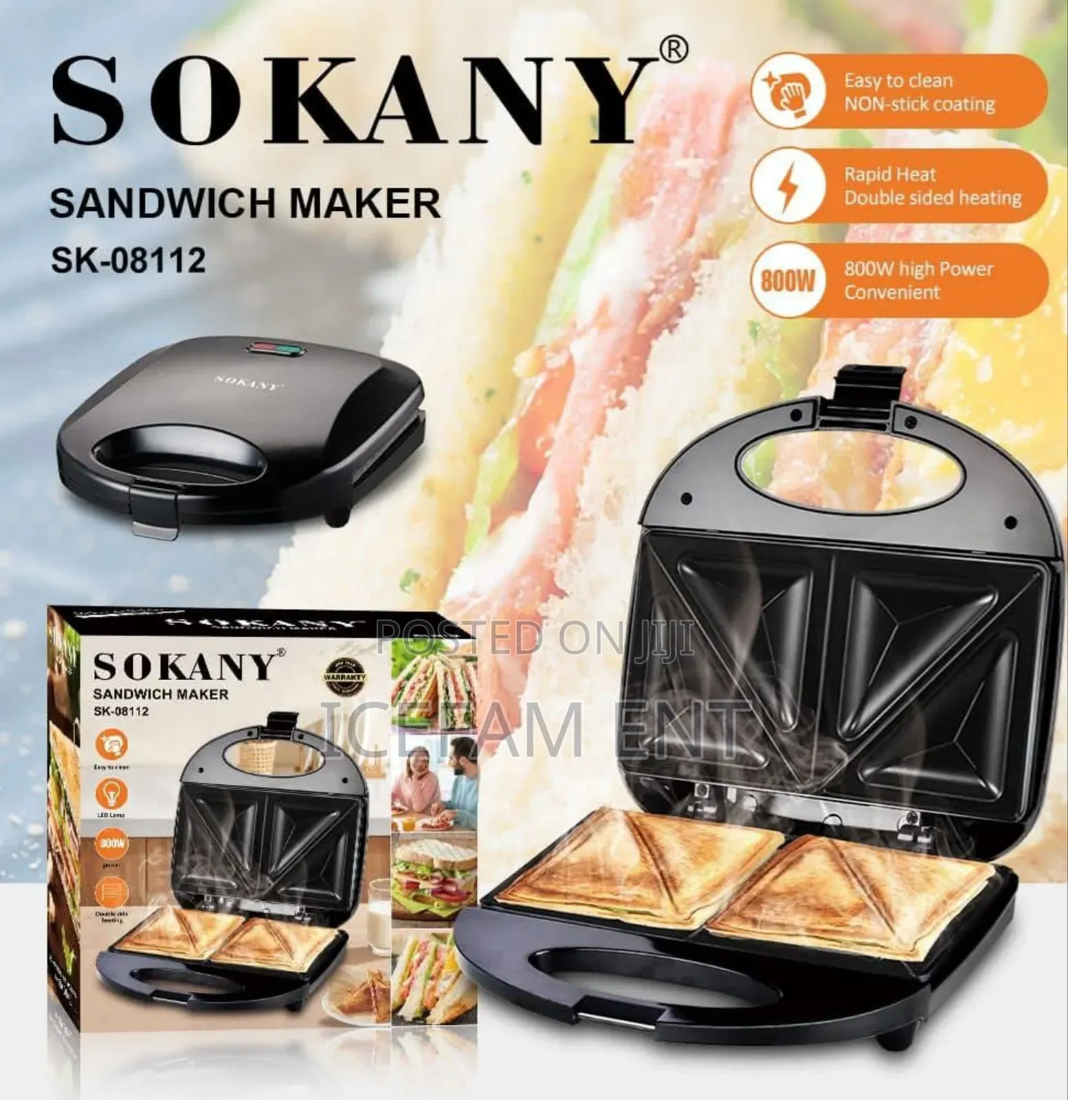 Sokany Sandwich Maker/2slice Sandwich Maker