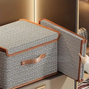 Foldable Fabric Storage Box With Flip Lid