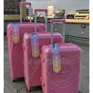 *Unbreakable Double Zip Rubber Suitcase Pp 3-in-1 Suitcase Set*