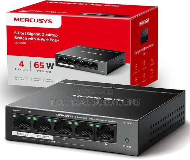 Mercusys Ms105gp 5 Port Gigabit Desktop Switch 4 Port Poe - main view