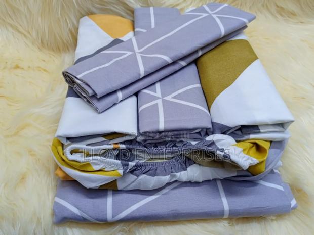 Grey Cotton 6pcs Bedsheets Set - main view