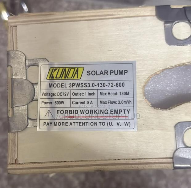 Kunda Solar Submersible Pump, Model 3pwss3.0-130-72-600