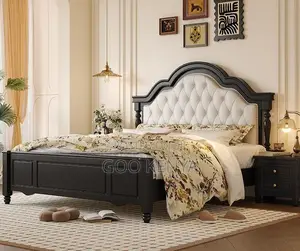 Home Bed; Elegant Solid Wood Bed Frame for Master Bedroom