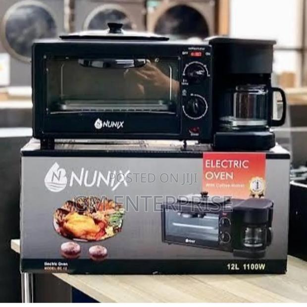 Nunix 3 in 1 Breakfast Maker; Toaster,Oven, Coffee Maker