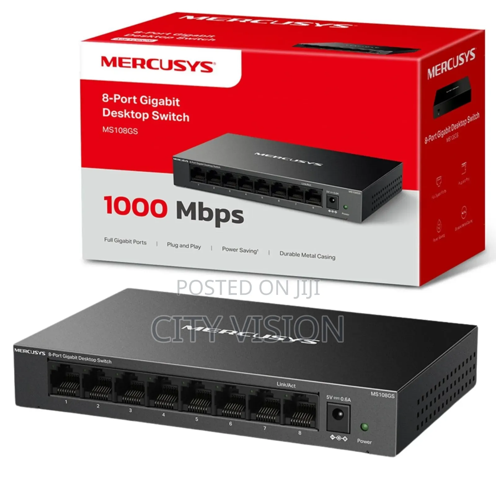 Mercusys Ms108gp 8 Port Gigabit Switch With 7 Port Poe+