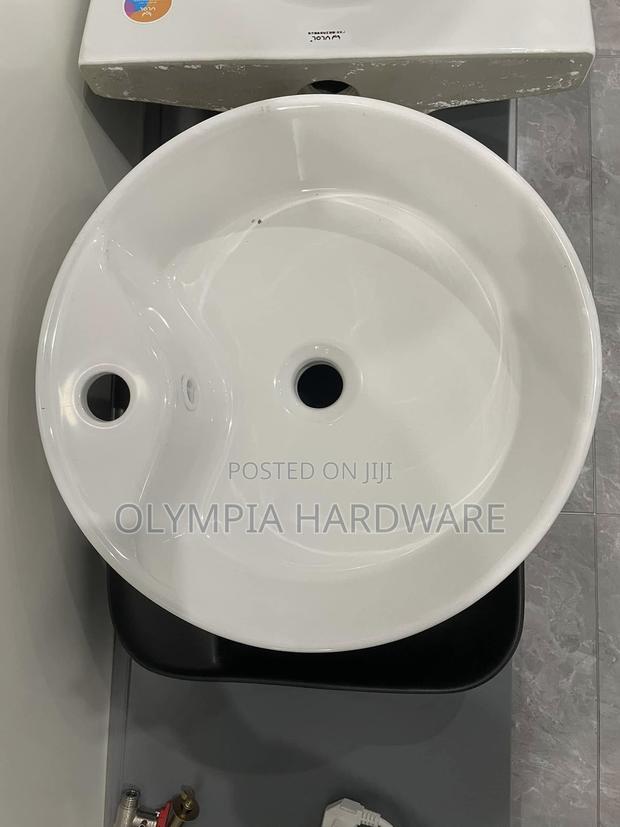 Counter Top Wash Hand Basin, Circle(White)