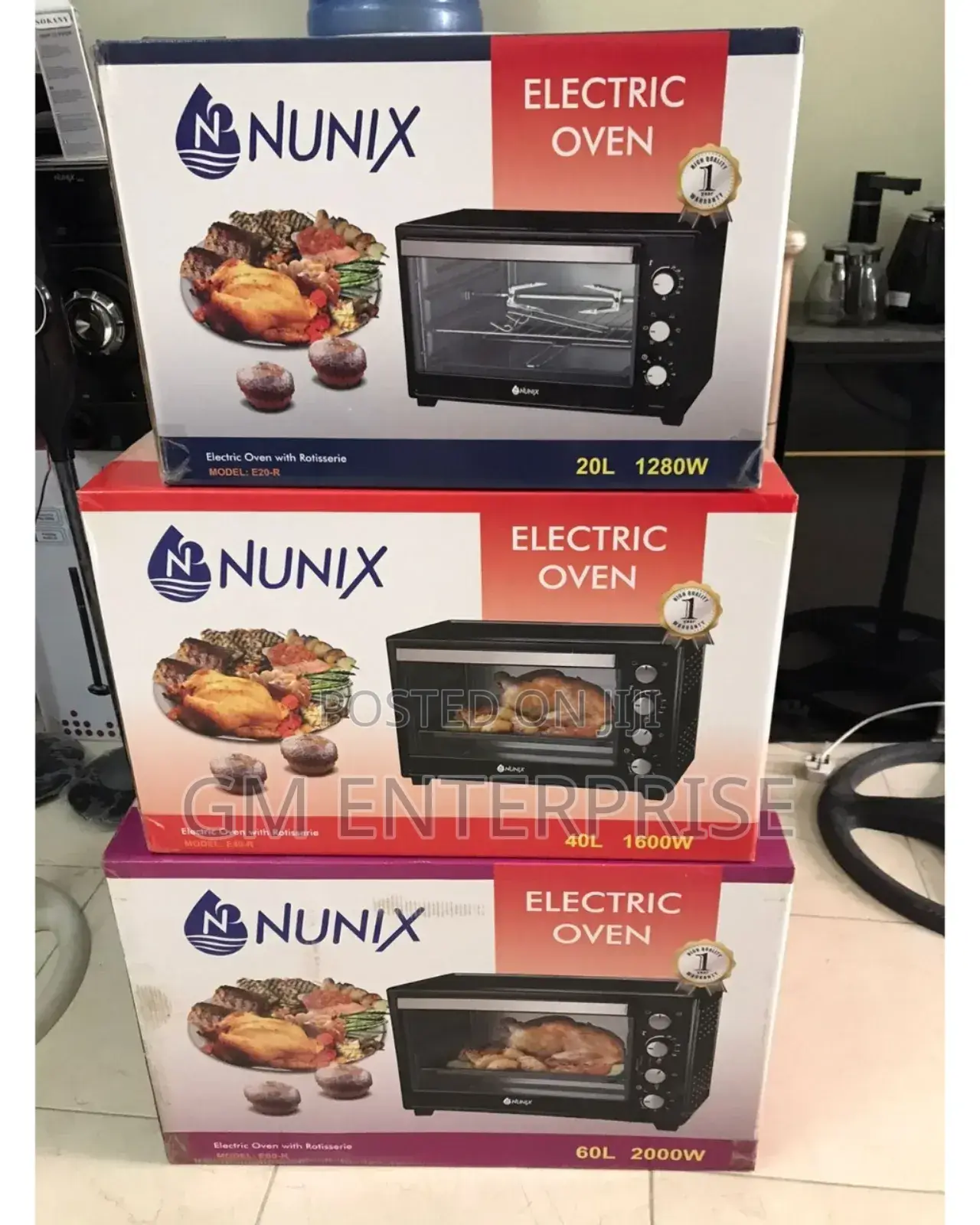 Nunix 4 Knob Setting 20 Litres Electric Rotisserie Oven