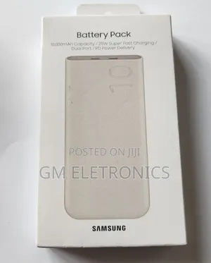 Beige Samsung 25w Dual Usb C Battery Pack 10000 Mah.