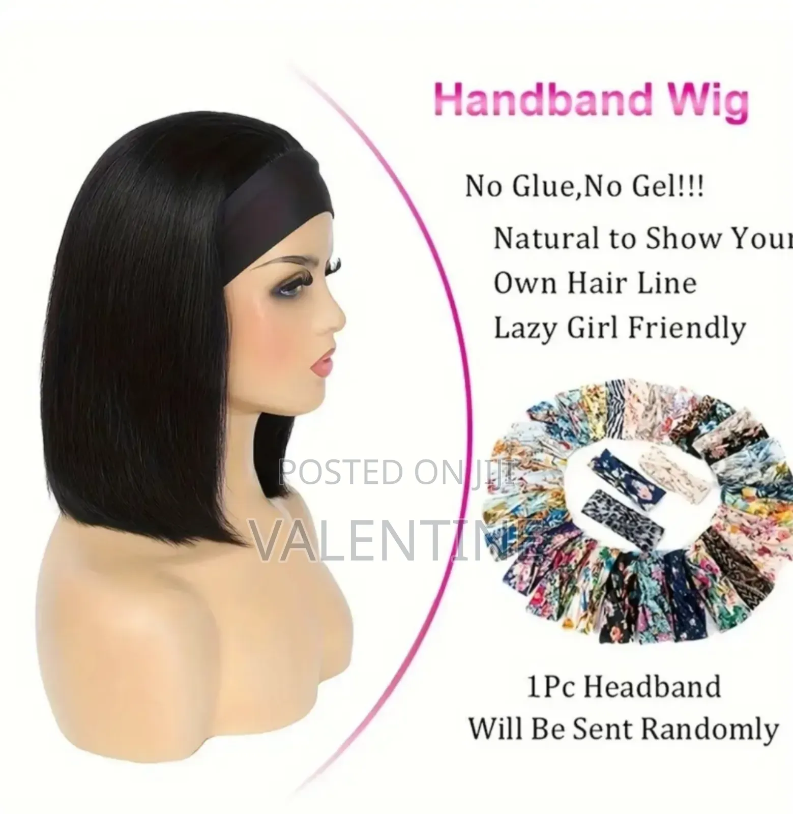 Headband Wig Short Bob Wigs