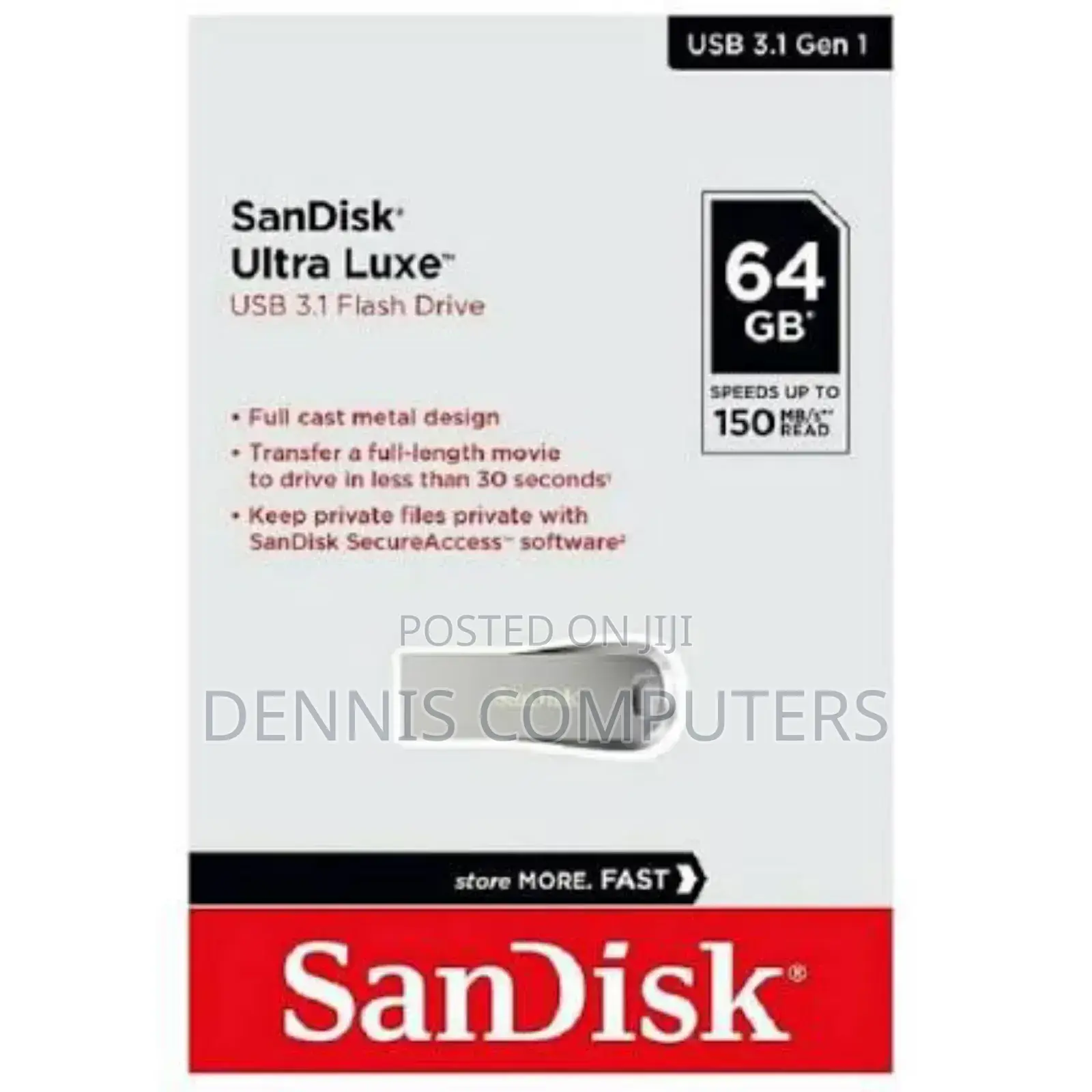 New Sandisk Ultra Luxe 64gb Usb Flash Drive