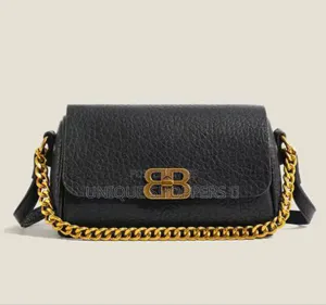 Autumn Letter Lock Buckle Chain Design Flap Messenger Bag for Women