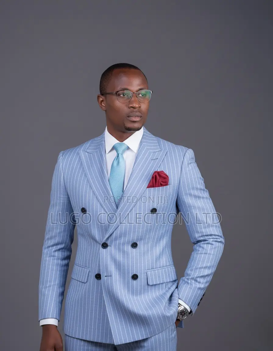 Sky Blue Pinstripe Suit