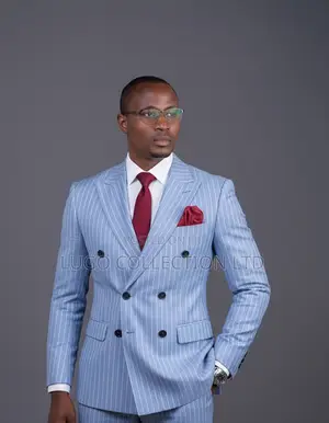 Sky Blue Pinstripe Suit
