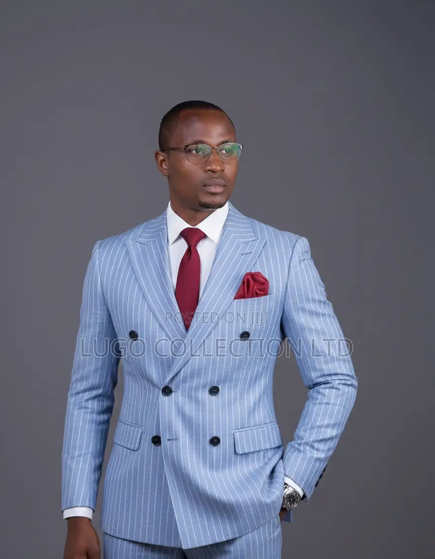 Sky Blue Pinstripe Suit