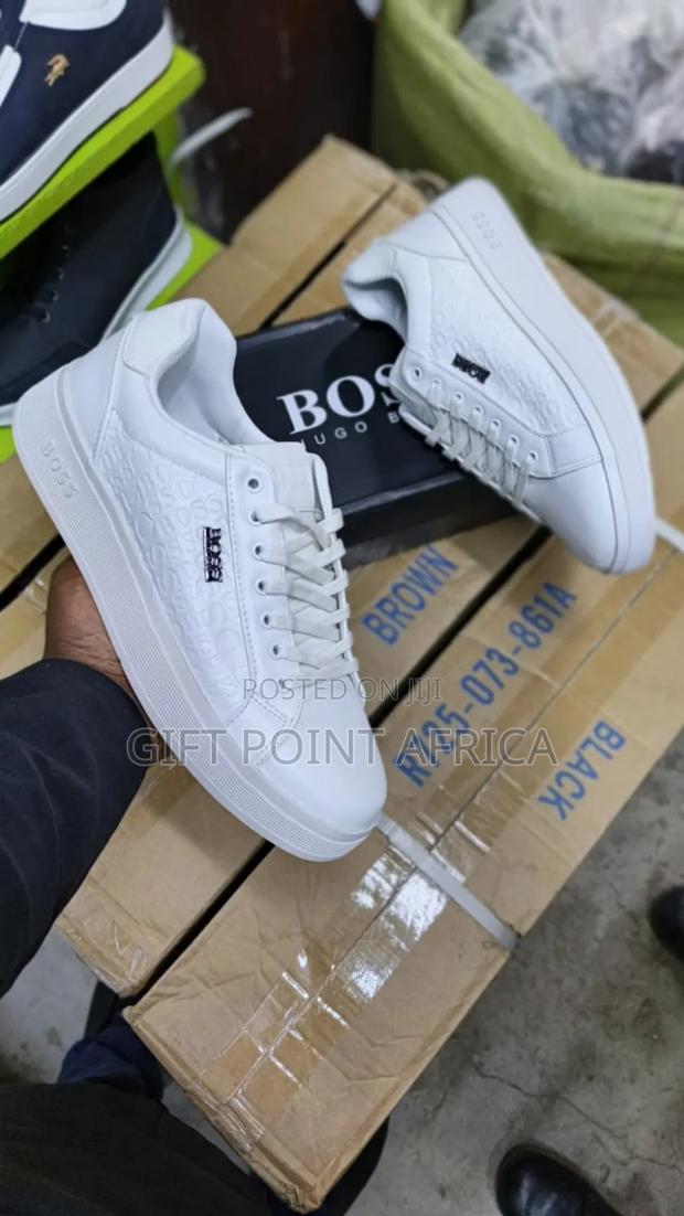 Boss Casual Smart Shoes For Men Available In White Color Way