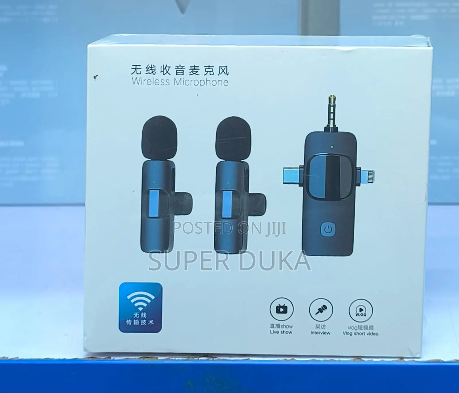 Dual Wireless Lavalier Microphone.2-in-1 Clip-on Lapel Receiver