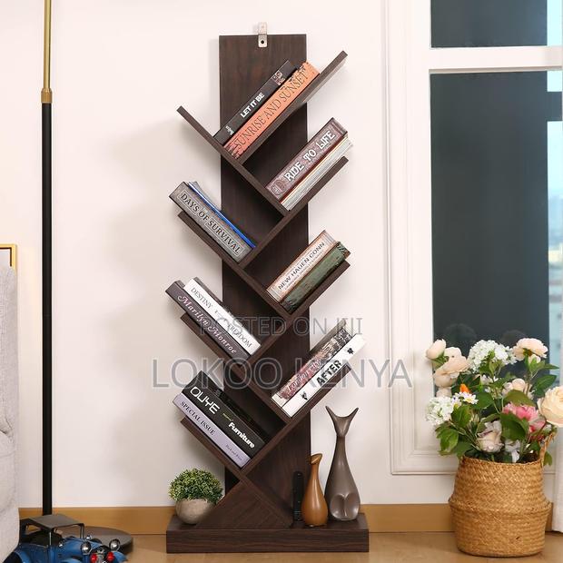 Bookshelf; 8 Tier Standing Wooden Display Office Bookshelf - thumbnail 5