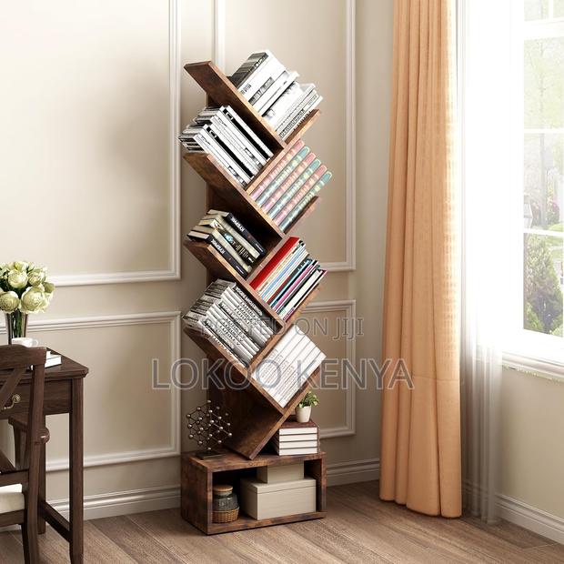 Bookshelf; 8 Tier Standing Wooden Display Office Bookshelf - thumbnail 6