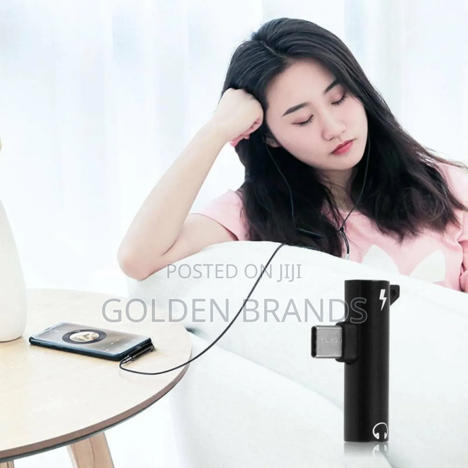 2-in-1 Type-C to 3.5mm Adapter With Strong Alloy Build 90° Elbow