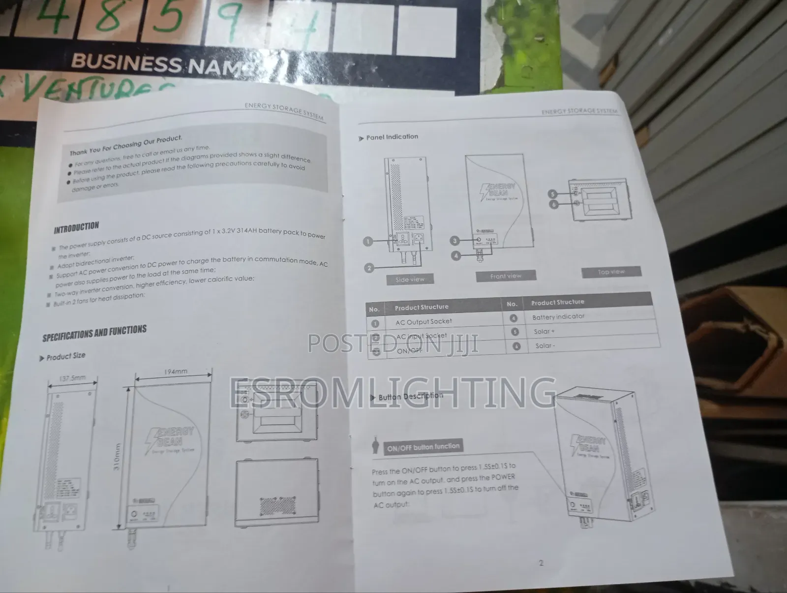 250 Watts Energy Bean Energy Storage System