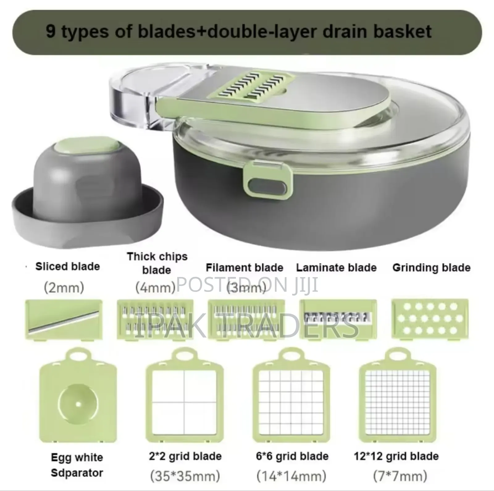 Multi-Functional 9pcs Vegetable Chopper/Cutter
