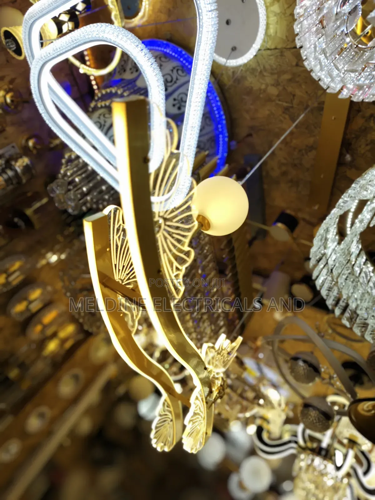 Led Chandelier Gold