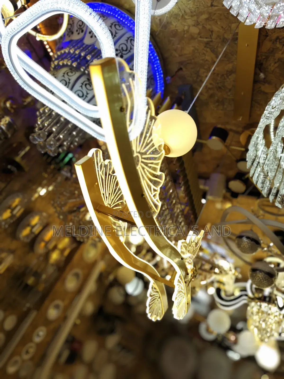 Led Chandelier Gold